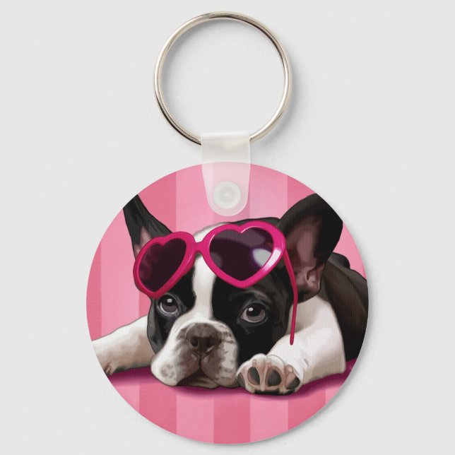 Bulldog Welpe Schlüsselanhänger (Vorderseite)