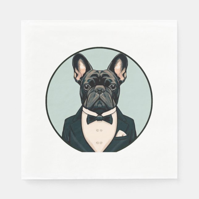 Bulldog Welpe Serviette (Vorderseite)