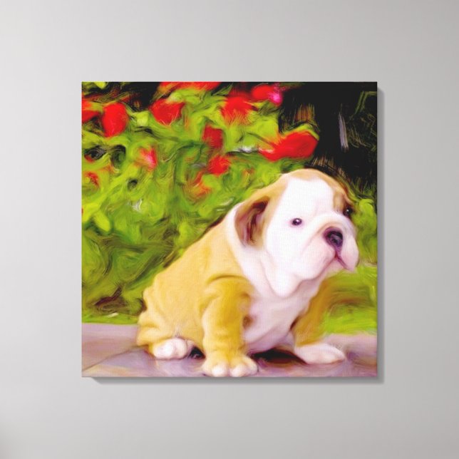 Bulldog Welpenart Leinwanddruck (Vorderseite)