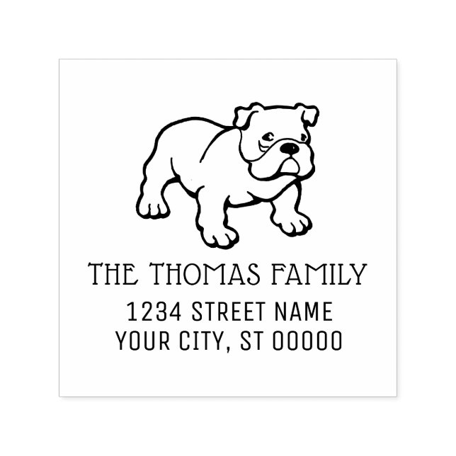 Bulldog Welpenhund Rücksendeadresse Permastempel (Design)