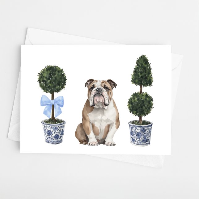 Bulldog Welpenhund Wasserfarbkarte Karte (Von Creator hochgeladen)