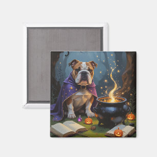 Bulldog Whimsical Halloween Malerei Magnet