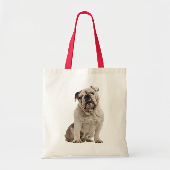 Bulldog White and Tan Welpenhund Tragetasche (Vorne)