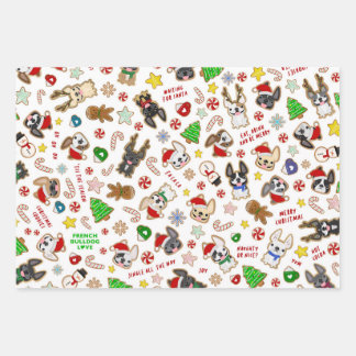 Bulldog-Wrapping Paper - Weihnachtskekse Geschenkpapier Set