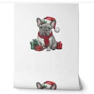 Bulldog Xmas Lighting Santa French Bulldog Tapete