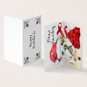 Bulldog xmas sack red gips DU wünscht
