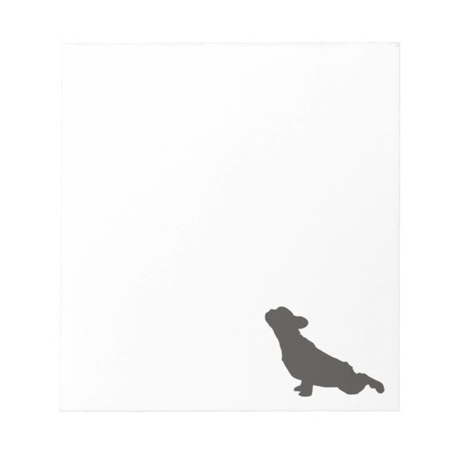 Bulldog Yoga Dog Notizblock (Vorderseite)
