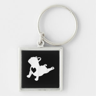 Bulldog Yoga Pose Liebe Herz Workout Geschenk Schlüsselanhänger