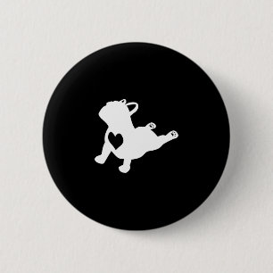 Bulldog-Yoga-Pose mit Herz voller Liebe französisc Button