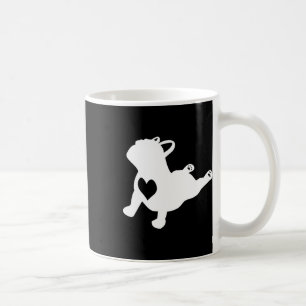 Bulldog-Yoga-Pose mit Herz voller Liebe französisc Kaffeetasse