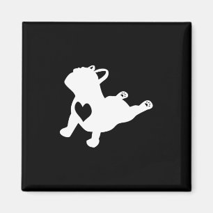 Bulldog-Yoga-Pose mit Herz voller Liebe französisc Magnet
