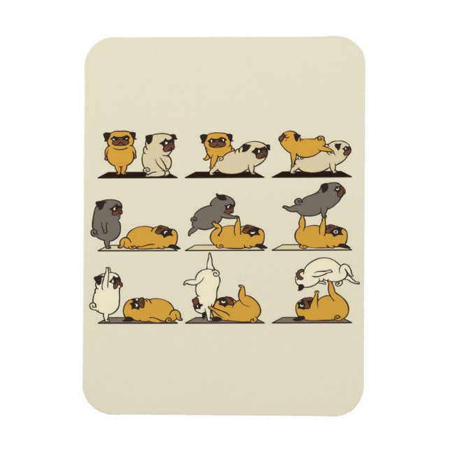 Bulldog-Yoga-Posen| Hunde Yoga Liebhaber Magnet (Vertikal)