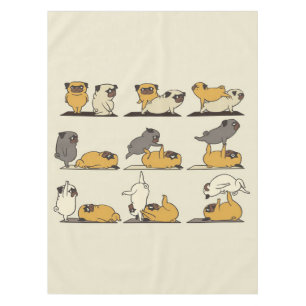 Bulldog-Yoga-Posen   Hunde Yoga Liebhaber Tischdecke