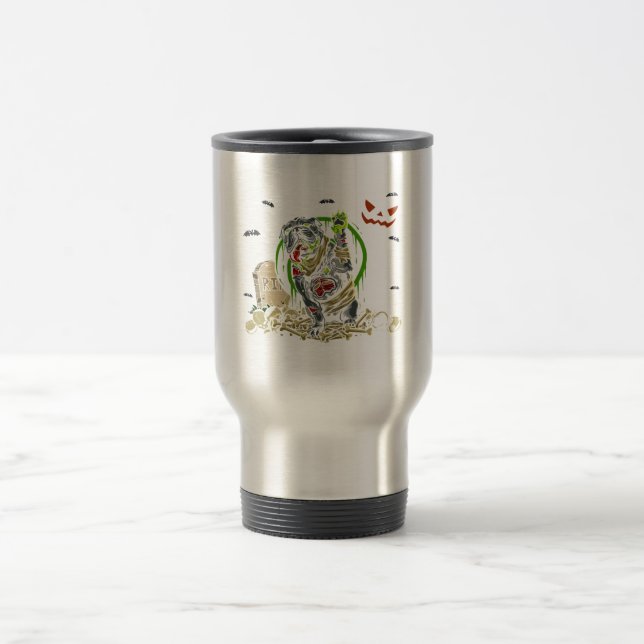 Bulldog Zombie Dog Halloween-Kostüm Reisebecher (Mittel)
