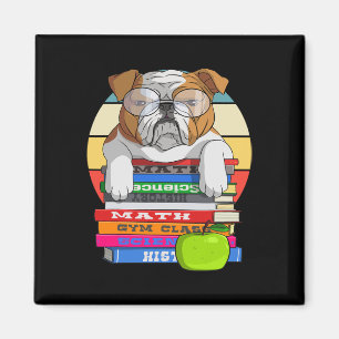 Bulldog zurück in den Schulbuch-Wurmhund Magnet