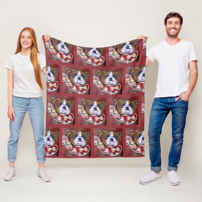 Bulldoge Fleecedecke (Beispiel)