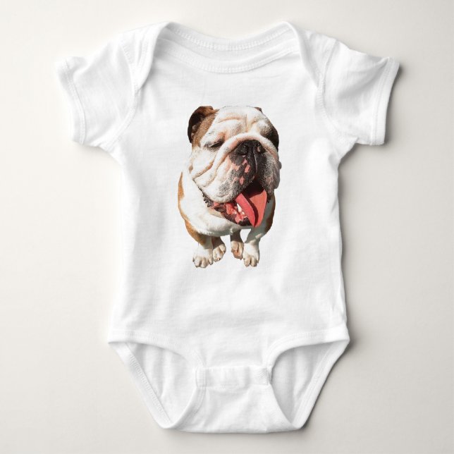 Bulldogge Baby Strampler (Vorderseite)
