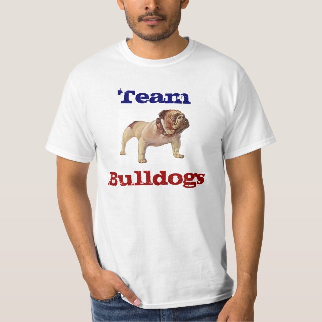 BULLDOGGE, Bulldoggen, trägt T-Shirt (Vorderseite)