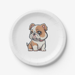 Bulldogge Design für das Kühne, Tapfere und Schöne Pappteller