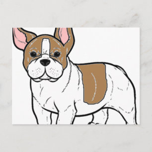 Bulldogge-Fahne und weißer Cartoon Postkarte