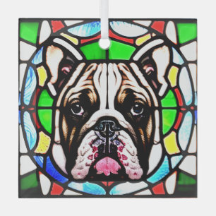 Bulldogge "Festes Glas" Ornament Aus Glas