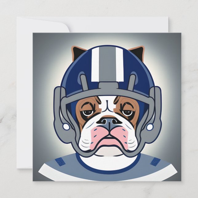 Bulldogge Fußball Mitteilungskarte (Vorderseite)