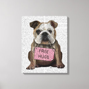 Bulldogge geben Umarmungen frei Leinwanddruck