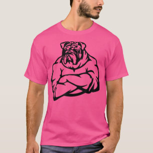 Bulldogge Gesicht Starke Waffen überquerten T - Sh T-Shirt