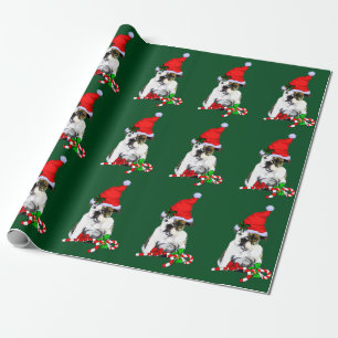 Bulldogge im Weihnachtsmannmütze-Weihnachten Geschenkpapier