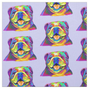 Bulldogge in den Farben Stoff