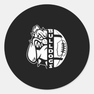 Bulldogge-Kampf Halbfußball-Ball-Spaß-Rug Runder Aufkleber