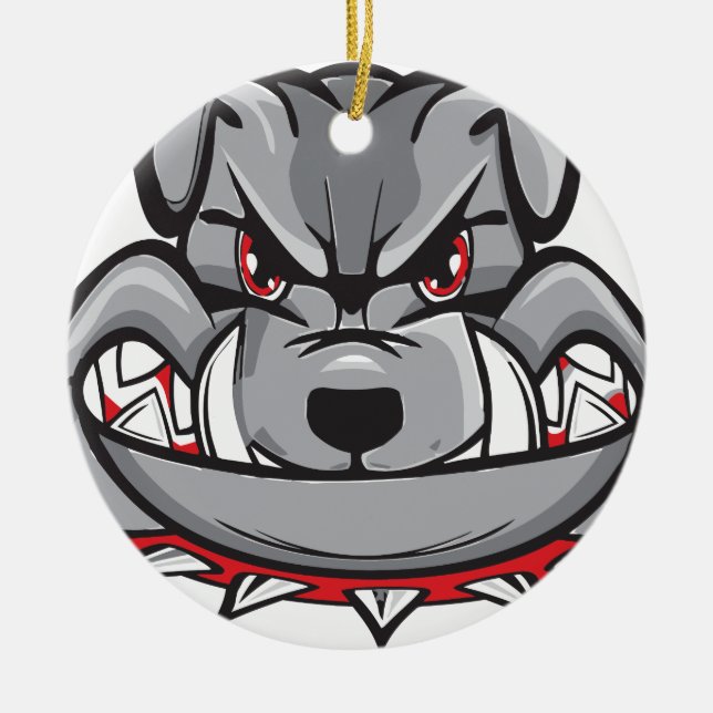 Bulldogge Keramik Ornament (Vorne)