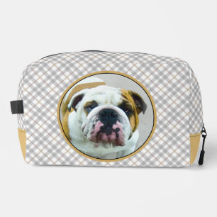 Bulldogge Malerei Rot und Weiß Englische Haustiere Waschbeutel