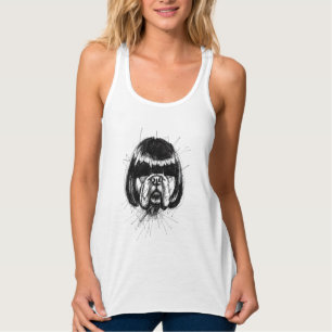 Bulldogge mit Perücke (Stil 4) Fine Art Tank Top