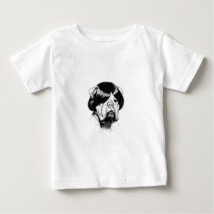 Bulldogge mit Perücke (Stil 5) Fine Art Baby T-shirt