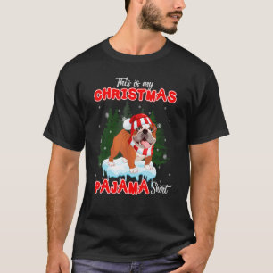 Bulldogge mit Weihnachtsmannmütze Weihnachtsbaum K T-Shirt