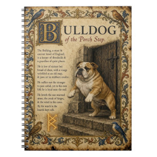 Bulldogge, mittelalterliche Bestiarien-Kunst Notizblock