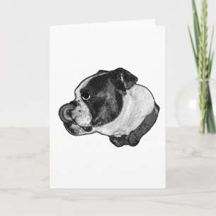 Bulldogge Nose-Leck-Hallo Karte