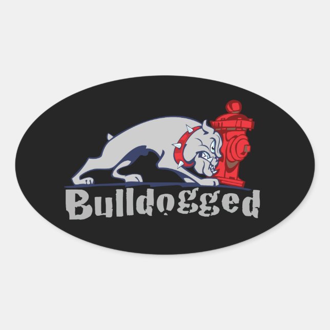 Bulldogge Ovaler Aufkleber (Vorderseite)