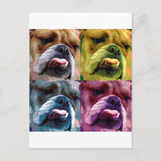 Bulldogge Postkarte (Vorderseite)