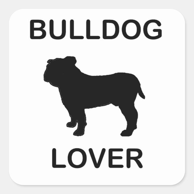 Bulldogge Quadratischer Aufkleber (Vorderseite)