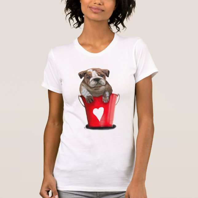 Bulldogge Rot-Liebe T-Shirt (Vorderseite)