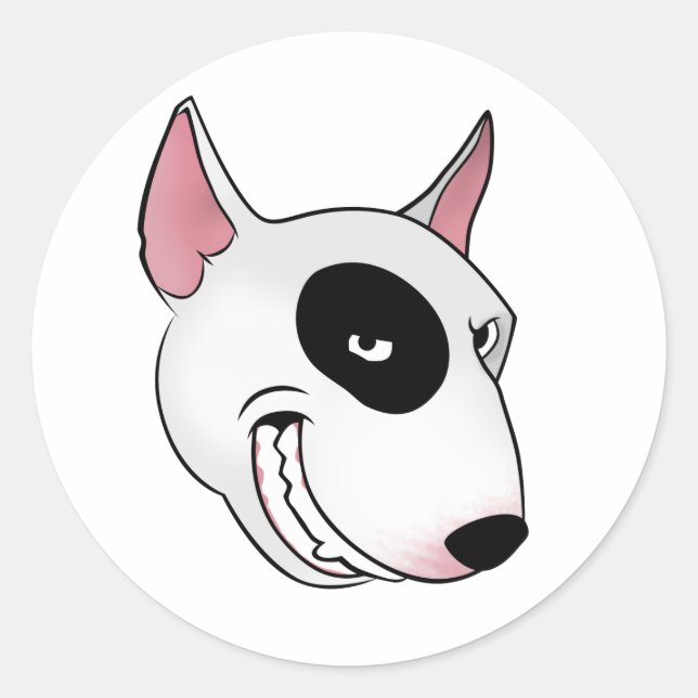 Bulldogge Runder Aufkleber (Vorderseite)