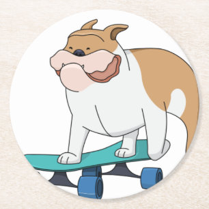 Bulldogge Runder Pappuntersetzer