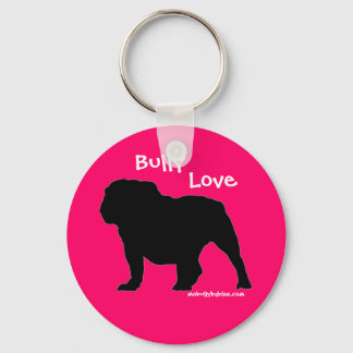 Bulldogge-Schlüsselanhänger der Bulldogin-Liebe Schlüsselanhänger