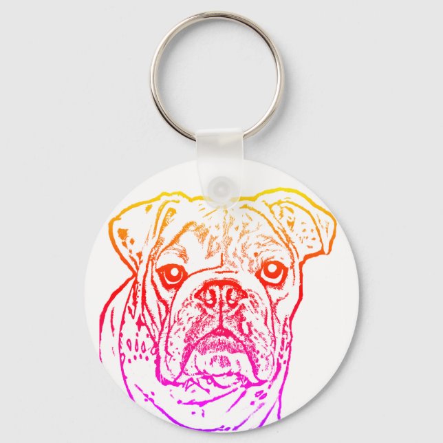 Bulldogge-Schlüsselanhänger Schlüsselanhänger (Vorderseite)