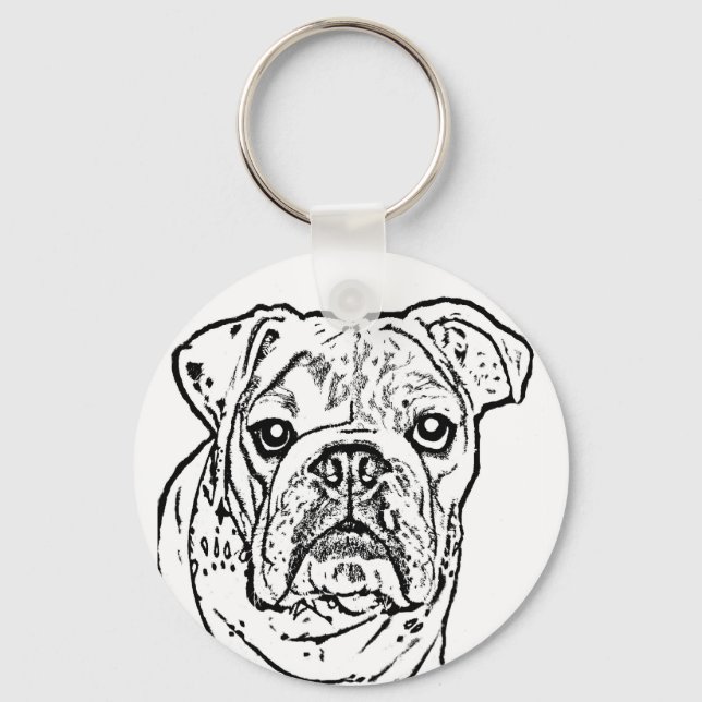 Bulldogge-Schlüsselanhänger Schlüsselanhänger (Vorderseite)