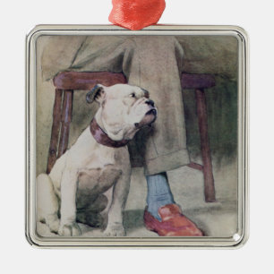 Bulldogge Silbernes Ornament