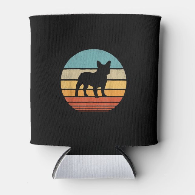 Bulldogge | Silhouette 60er 70er Gaben Hund Dosenkühler (Vorderseite)