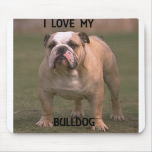Bulldogge und weiße Liebe Mousepad